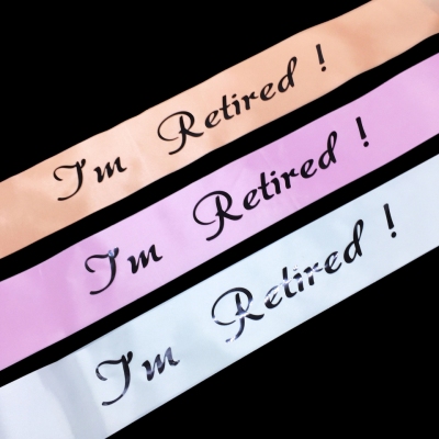Customized Retirement Party gift beautiful Laser logo satin ribbon sash