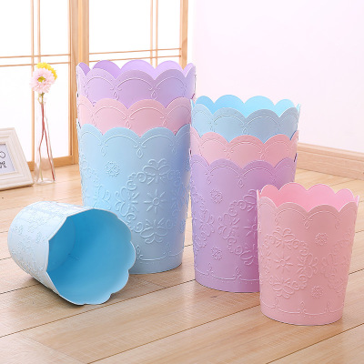 8816 Relief Paper Basket SMALL fresh paper Tube plastic Trash Can