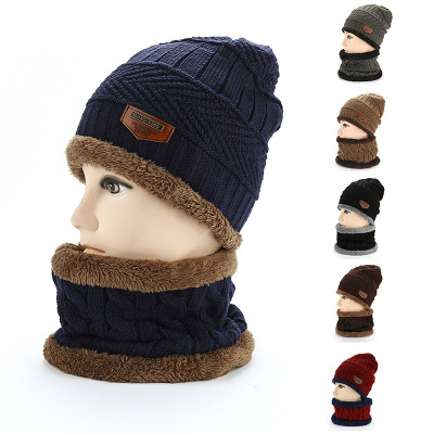 Fashion Winter New plus Fluff Knitted Hat Korean Neck Warmer Pullover Cap Woolen Cap Men's and Women's Hats Factory Wholesale
