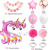 Baby Girl Unicorn Party Decorations Birthday Decorations Balloon Paper Flower Ball Pink Unicorn Rubber Balloons