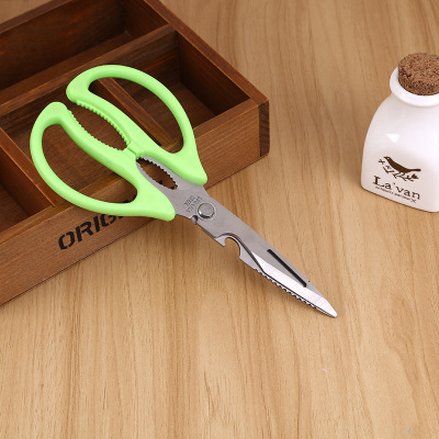 Kitchen Gadgets Multi-Functional Kitchen Scissors Home Scissors Bottle Opener Clip Walnut Wholesale