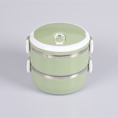 Stainless steel insulated lunch box multi - layer invisible portable tableware student adult bento box