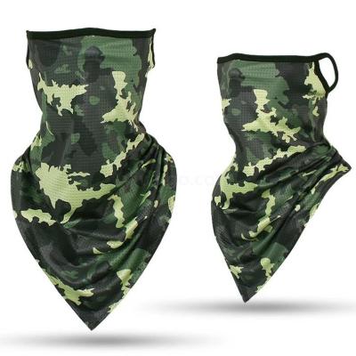 Sunblock facemask cycling ear-hanging towel breathable ice silk UV triangle towel outdoor scarf dustproof headscarf