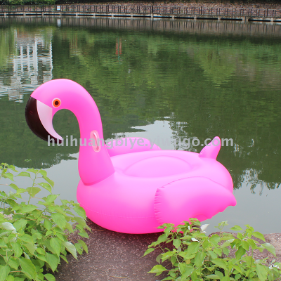 Manufacturers wholesale 150CM pink flamingo inflatable water toy mount PVC toy mount flamingo