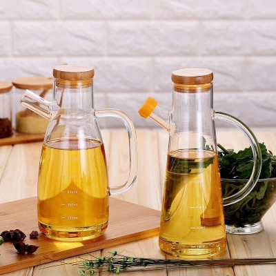 High Borosilicate Hard Glass Sauce Pot Oil & Vinegar Bottle