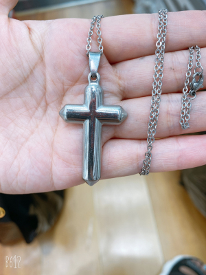 Hip hop cross Necklace instagram necklace personality trend cool glossy cross necklace fadeless