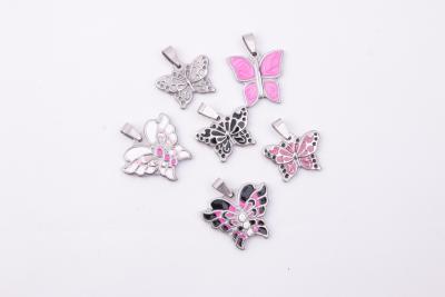 Cross-border trade sales cute little butterfly pendant multi - color necklace stainless steel pendant
