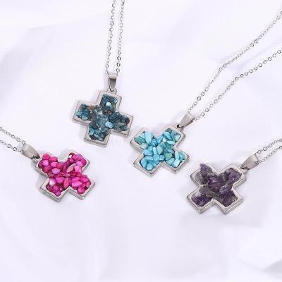 New simple European fashion necklace set diamond cross pendant new accessories accessories