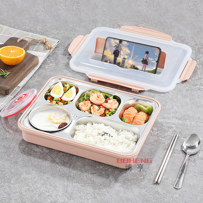 304 stainless steel lunch box means plate lunch box children 's and students bento box lunch box large capacity five Japanese department
