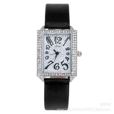 New Ladies all over the star diamond-Encrusted, or watchband student watch trend fashion digital Rectangular classic Watch