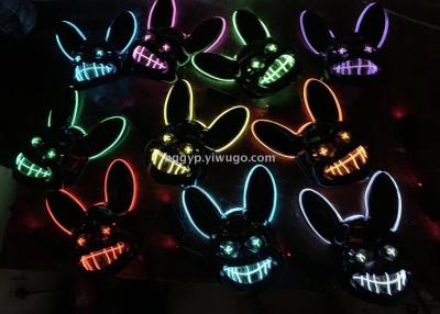 Rabbit Luminescent Light Luminous Mask Halloween Horror Mask Dress up Mask