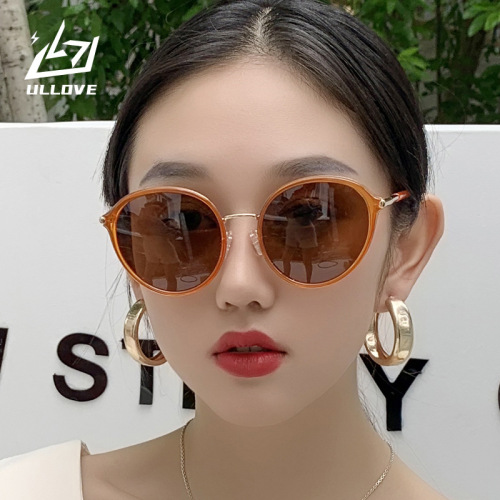 korean style instafamous sunglasses female fashion circle leg retro round sunglasses men‘s personality trend simple glasses