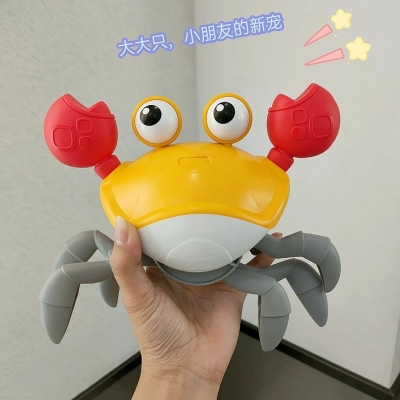 The Cute big crab lead line walk Children's toy chain spring play water bath toy 2 to 3 years old Web celebrity