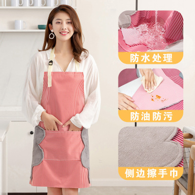 Can wipe hand apron or oil household kitchen cooking aprons female fashion manufacturers