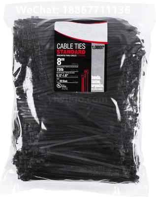 Cable straps 75 LB 1000 PCS, Standard load, synthetic package UV black 8 \\\"RU198