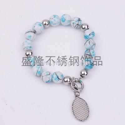 European and American Ins Classic Beaded Bracelet Christian round Statue of Jesus Pendant Bracelet Customized Factory Direct Sales