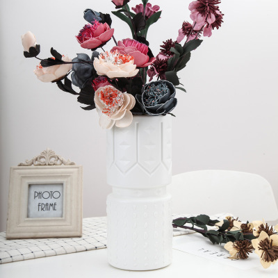 European creative Hydroponic Vases straight cylinder flower Arrangement Living Room Table has imitating glaze
