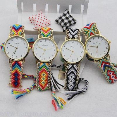 National style simple digital hand DIY knitting yarn chain bracelet watch ladies decoration watch