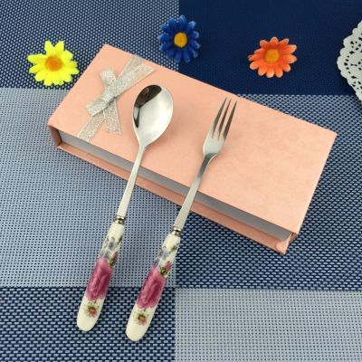 Practical Home Wedding Supplies Gift Tableware Personality Gift Creative Stainless Steel Tableware Cute Fruit Fork Spoon