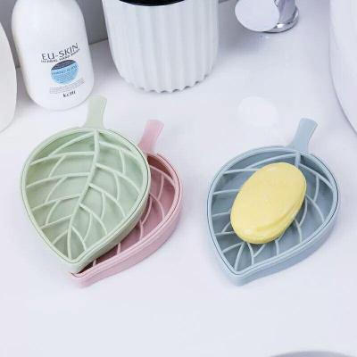 Creative Double Layer Plastic Leaf SOAP Box
