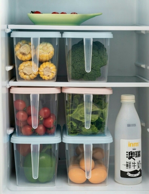 Y24-6081 Refrigerator Storage Box Transparent Rectangular Drawer Sealed Crisper Food Frozen Storage Box