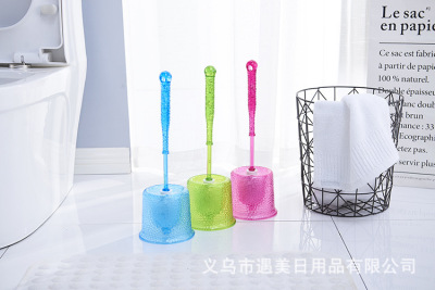 Toilet Brush New Transparent Plastic Toilet Cleaner Set Toilet Soft Brush Home Plastic Long Handle Toilet Brush