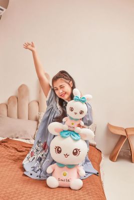 Cute Rabbit Plush Toy Little Bunny Pillow Cartoon Doll Super Soft Sleeping Doll Bed Girl Ragdoll