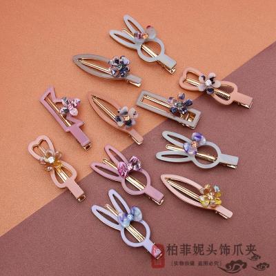 Cartoon Rabbit Ears Crown Bow Barrettes Candy Color Bar Clip Side Clip Korean Style Cute Bangs Clip Hair Accessories