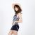 Special price clear Swimwear Ladies Flat Angle Navy style Stripes Show thin conservative skirt one-piece Swimwear wholesale