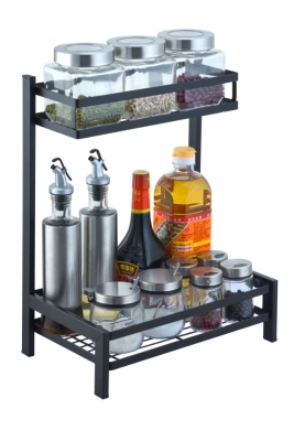 Multi-functional kitchen and bathroom storage rack contains different rack