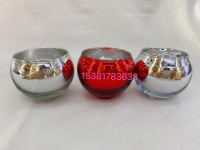 Festive Romantic Red Glass Ball Candlestick Wedding Candle Decoration