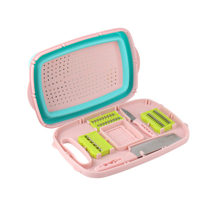 New kitchen tools cutting potato grater multi-functional cutting board cutting basket vegetables blue plastic cutting board