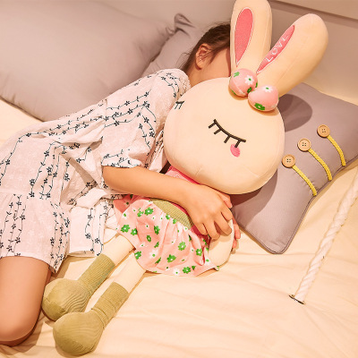 Factory Direct Sales Rabbit Plush Toy Little Bunny Figurine Doll Long Sleeping Pillow Company Mascot Gift