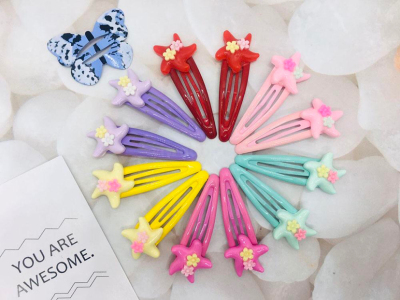 BB CLIP BABY CLIP COLORFUL FASHION JEWELRY CHILDREN CARTOON NEW DESIGN  HAIR JEWELRY STAR CLIP CANDY COLOR CLIP
