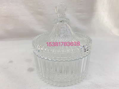 New Mongolian Bag Candy Plate Crystal Glass Storage Jar Decoration Bracelet Storage Box Household Dried Fruit Sugar Bowl with Lid