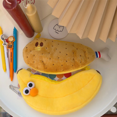 Instagram Feng Creative Chicken Leg Banana Pen Bag Stuffed kids Funny Cartoon Students Receive bags and purses