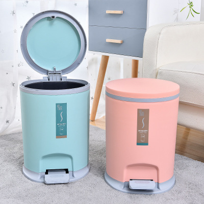 Press pedal type slow lowering double-Decker bin with inner tube bin large capacity two-color mixed hair
