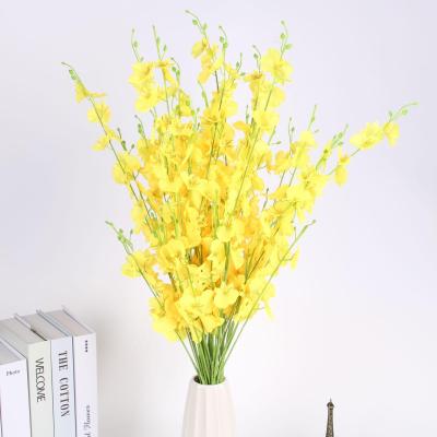 5. Fork imitation flower dancing orchid yellow fake Wedding home decoration phalaenopsis flower Bunches silk flower decoration manufacturers