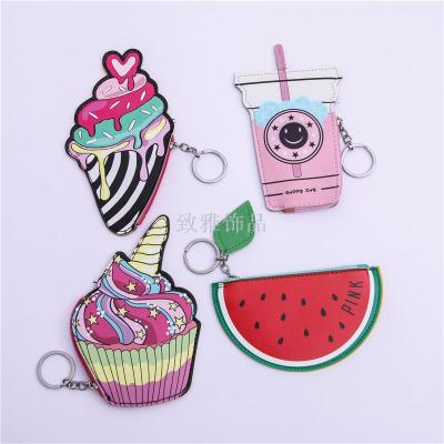 Creative Zero Wallet PU Coin bag Lovely key bag Girl Mini change earphone bag Zero money bag