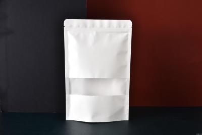 Non-Printed White Kraft Paper Frosted Window Self-Standing Seal Grocery Bag Combination Bag Ziplock Bag in Stock
