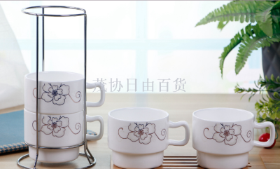 New creative flower folding cup ceramic cartoon cup