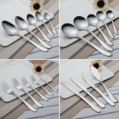 High-Grade Stainless Steel Western Tableware Steak Knife and Fork Stainless Steel Spoon Western Food Kitchenware Supplies Wholesale Creative