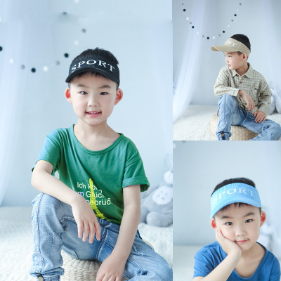 Korean Style Spring and Summer Knitted Hat All-Matching Baseball Cap Big Brim UV Protection for Boys and Girls Children Visor Peaked Cap