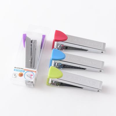 Manufacturers direct LOGO customized color mini metal body 10 staples stapler