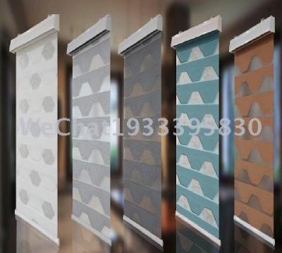 Curtain Cut Flower Soft Gauze Curtain Office Living Room Exhibition Hall Shading Double-Layer Curtain Finished Rolling Shutter Customized Manufacturer