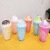 Factory Direct Sales Cool Summer Kiss Ice Cup Internet Celebrity Smoothie Straw Cup Fashion Water Cup Trendy Cute Cup