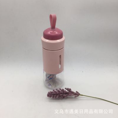 Fashion Plastic Water Cup Female Portable with Straw Student Outdoor Sports Fitness Bottle Cup Factory Wholesale