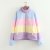 Japanese department of soft express girl small fresh rainbow contrast color loose padded coat coat getting winter student of bread dress new