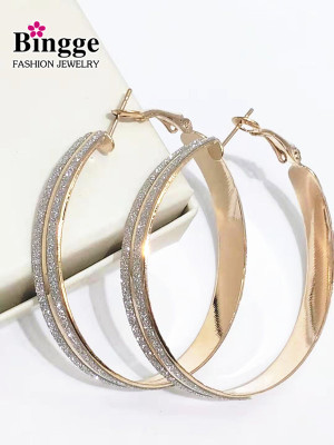 American and American foreign trade jewelry exaggerated move large ring earrings female temperament simple circle earrings web celebrity disco disco ring