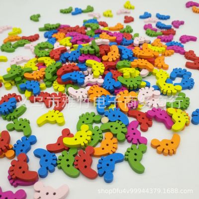 Color Wood Button QQ Child Animal Cartoon Wood buttons DIY Manual Button Accessories manufacturers wholesale custom